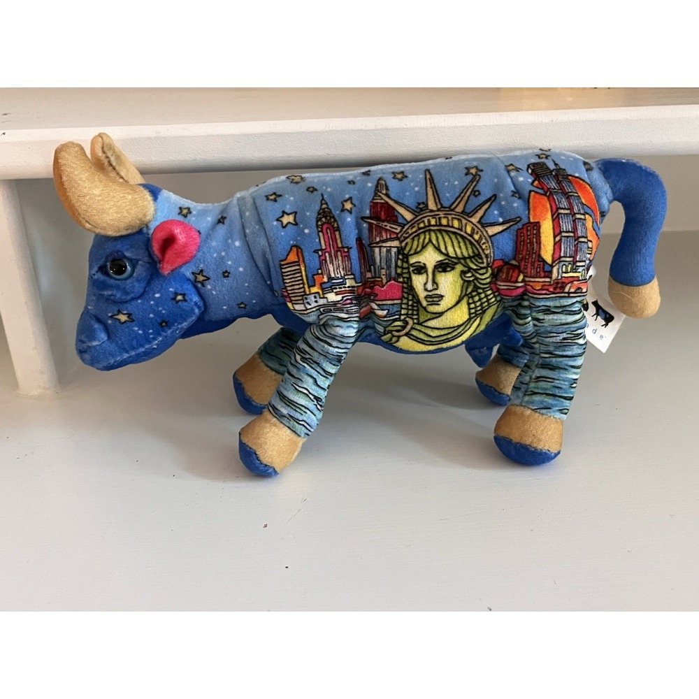 Cow Parade NEW YORK CITY NYC Stuffed Animal Plush Bean Bag Twin Towers